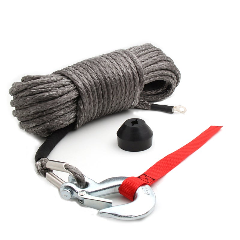 Offroading Gear 50'x3/16â€ 4x4 Heavy-Duty Synthetic Winch Rope Kit 4,400lbs | Replacement for Cable Wire | Jeep| ATV| Quad Bike| UTV | Free Snap Hook & Rubber Stopper - Image 1